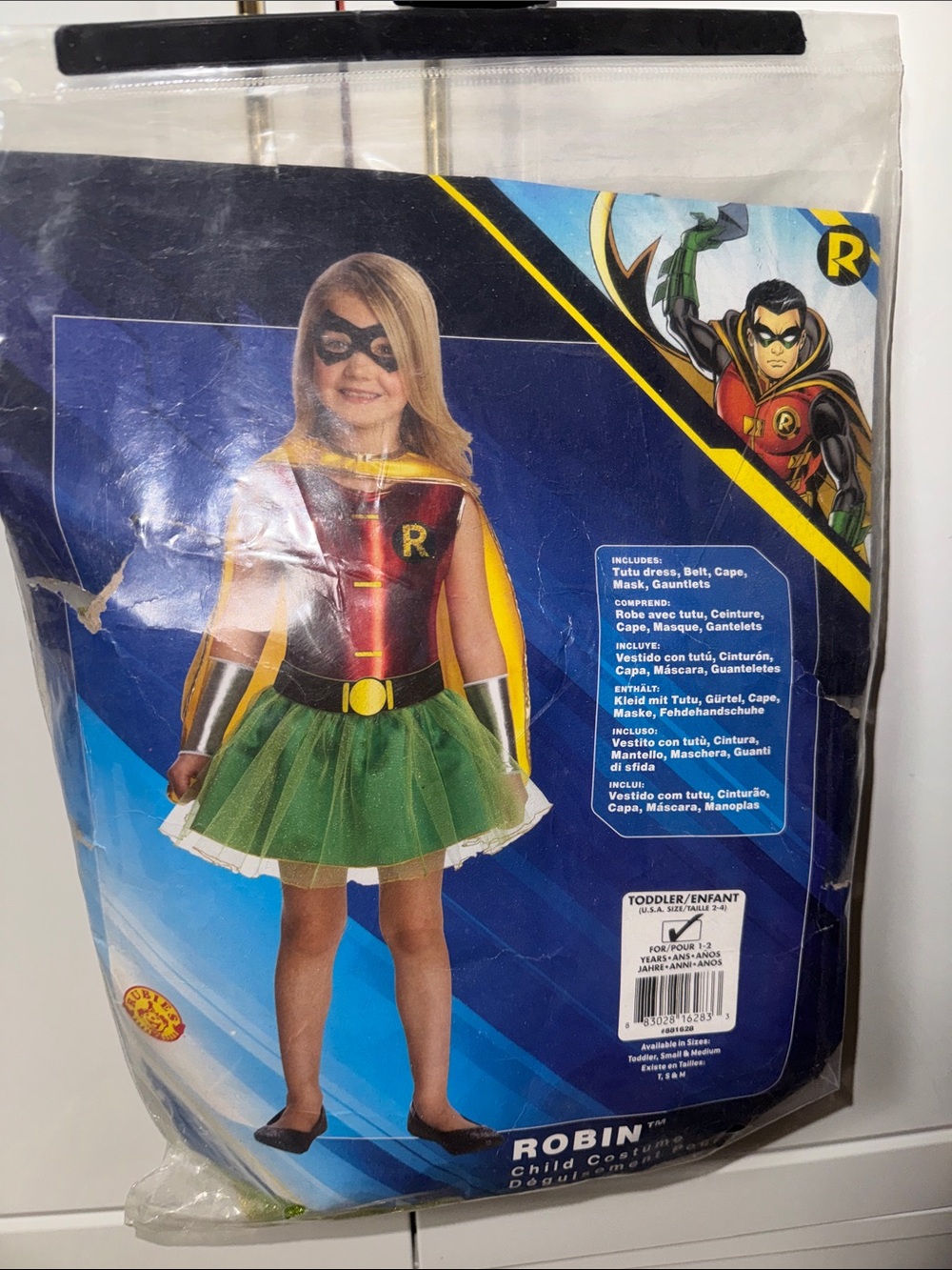 DC Comics Robin Girls Superhero Costume in Green, Red and Gold